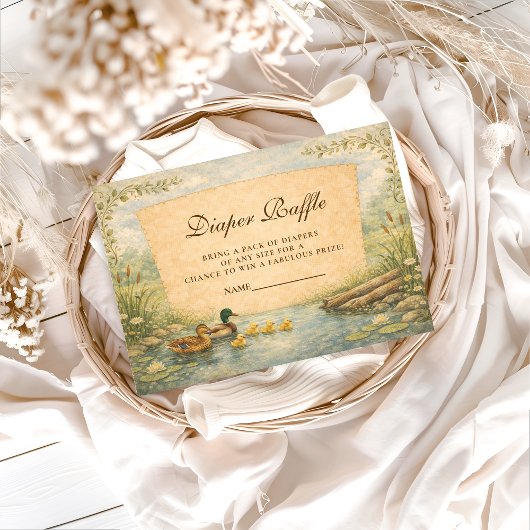 Carte D'accompagnement Vintage Duck Diapper Raffle