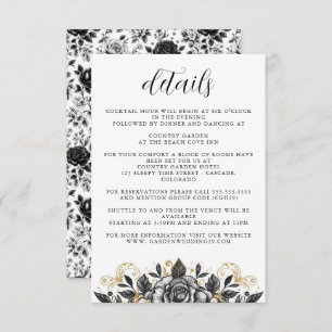 Carte D'accompagnement Vintage Glam Floral Mariage