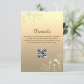 Carte D'accompagnement Vintage Gold Mariage Détails QR Code (Debout devant)