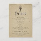 Carte D'accompagnement Vintage Gothic Black Toile Tan Wedding (Devant)