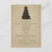 Carte D'accompagnement Vintage Gothic Black Toile Tan Wedding (Devant)