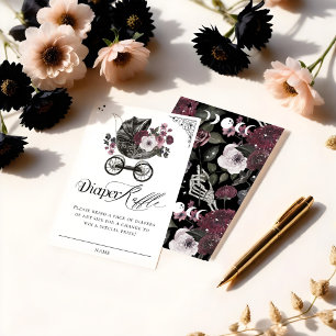 Carte D'accompagnement Vintage Gothique Floral Poussette Brocheuse Raffle