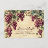 Carte D'accompagnement Vintage Grape Vineyard Diapper Raffle  (Devant)