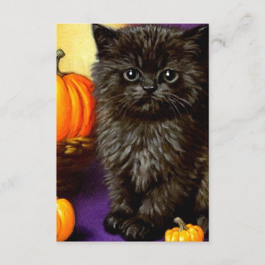 Carte D'accompagnement Vintage Halloween Kitten (Devant)