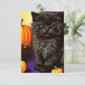 Carte D'accompagnement Vintage Halloween Kitten (Debout devant)