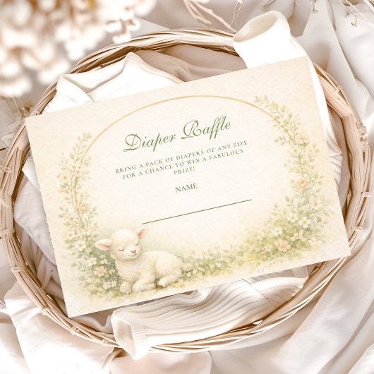 Carte D'accompagnement Vintage Lamb Meadow Arch Diapper Raffle