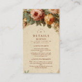 Carte D'accompagnement Vintage Mariage Rose baroque (Devant)
