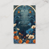 Carte D'accompagnement Vintage Marine Bleu Art Nouveau Mariage (Devant)