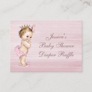 Carte D'accompagnement Vintage Princesse Baby shower Déchets Raffle
