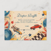 Carte D'accompagnement Vintage Race Car Diapper Raffle (Devant)