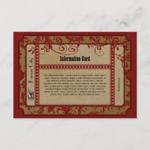 Carte D'accompagnement Vintage Red Broadway Old Hollywood Mariage de bill