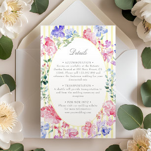 Carte D'accompagnement Vintage Romantique Floral Regency Détails sur le M