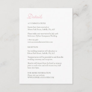 Carte D'accompagnement Vintage rose floral Rose dentelle Détails du Maria