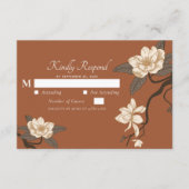 Carte D'accompagnement Vintage Rustic Magnolia Terracotta Mariage RSVP (Devant)