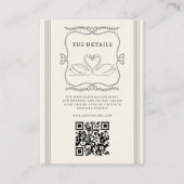 Carte D'accompagnement Vintage Swans QR Code Wedding Details  (Devant)