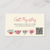 Carte D'accompagnement Vintage Teacup Baby Shower Gift Registry QR code (Devant)