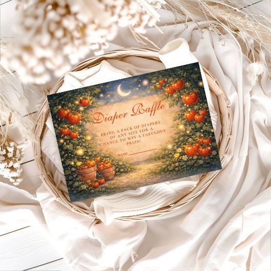 Carte D'accompagnement Vintage Tomato Garden Diapper Raffle