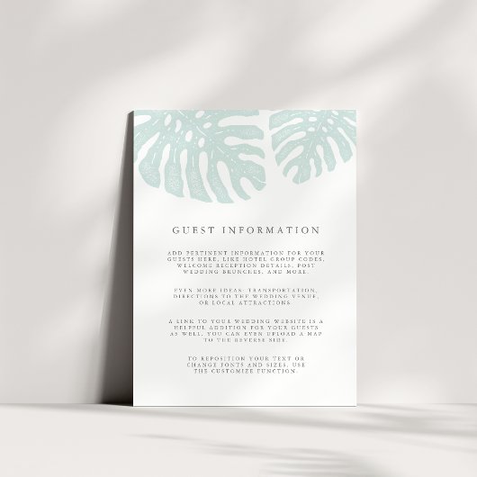 Carte D'accompagnement Vintage Tropics Mariage Informations clients