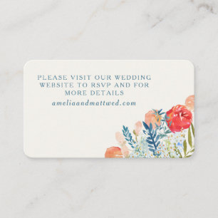 Carte D'accompagnement Vintage Watercolor Florals Boho Mariage Website