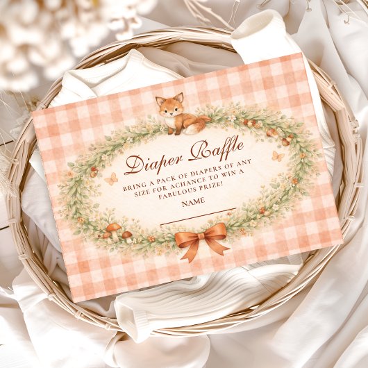 Carte D'accompagnement Vintage Woodland Fox Diapper Raffle