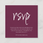 Carte D'accompagnement Violet | Code QR | RSVP pour mariage (Devant)