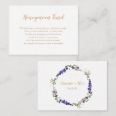 Carte D'accompagnement Violet fleur sauvage Lune de Miel Fonds douche nup (Devant / Derrière)