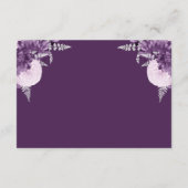 Carte D'accompagnement Violet Lilac Argent Floral Script Mariage RSVP (Dos)