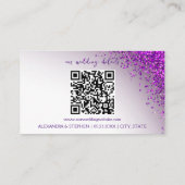 Carte D'accompagnement Violet Magenta QR Code Mariage Code vestimentaire (Dos)