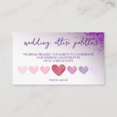 Carte D'accompagnement Violet Magenta QR Code Mariage Code vestimentaire (Devant)