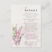 Carte D'accompagnement Violet rose Fleur sauvage vif Jaune (Devant)