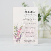 Carte D'accompagnement Violet rose Fleur sauvage vif Jaune (Debout devant)