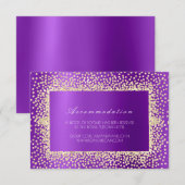 Carte D'accompagnement Violet Violet Cristal Mariage Hôtel HébergementA (Devant / Derrière)