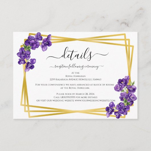 Carte d'accompagnement Violettes Violet Foncé (Devant)