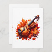 Carte D'accompagnement Violon dans le lit des feuilles (Devant / Derrière)
