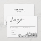 Carte D'accompagnement Virginia Beach traditionnelle RSVP options de repa (Devant / Derrière)