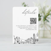 Carte D'accompagnement Virginia Beach Wedding Détails modernes QR Code (Debout devant)