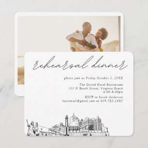 Carte D'accompagnement Virginia Beach Wedding Élégant Dîner De Répétition
