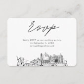 Carte D'accompagnement Virginia Beach Wedding Minimalist Sketch RSVP (Devant)