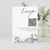 Carte D'accompagnement Virginia Beach Wedding RSVP QR Code Petit (Debout devant)
