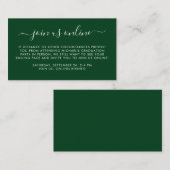 Carte D'accompagnement Virtual Online Option Green Graduation Party (Devant / Derrière)