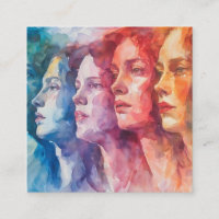 Visages des femmes - Peinture aquarelle