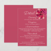 Carte D'accompagnement Viva Magenta, Détails du mariage floral (Devant / Derrière)