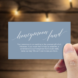 Carte D'accompagnement Vœu de fonds de lune de miel bleu marine élégant m
