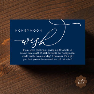 Carte D'accompagnement Vœu de lune de miel de mariage, Cadeaux de puits d