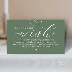 Carte D'accompagnement Vœu de lune de miel de mariage, Élégance moderne m