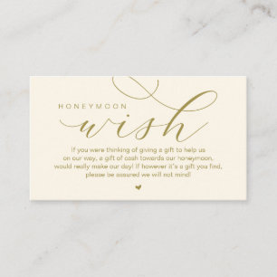 Carte D'accompagnement Vœu de lune de miel de mariage, Élégance moderne m