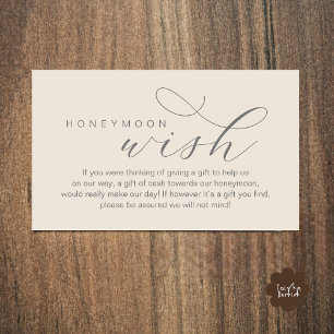 Carte D'accompagnement Vœu de lune de miel de mariage, Fonds, Minimaliste
