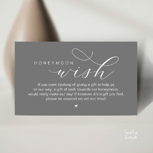Carte D'accompagnement Vœu de lune de miel de mariage, Moderne Élégant