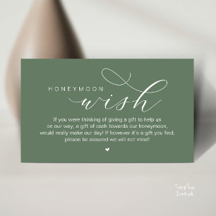 Carte D'accompagnement Vœu de lune de miel de mariage, Moderne et élégant