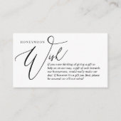 Carte D'accompagnement Vœu de lune de miel, Espèces, Élégance Moderne (Devant)